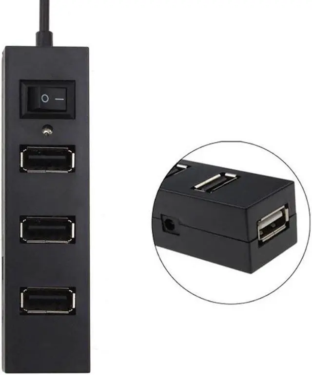 Alt view image 3 of 3 - External USB Hub Expansion USB2.0 On/Off Switch Splitter 4 Ports for Windows for XP Vista 7 for Mac OS 9.1 USB2.0 Hubs