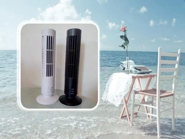 Alt view image 3 of 3 - Portable USB Vertical Bladeless Fan, Mini Air Condition Fan Desk Cooling Tower Fan for Home