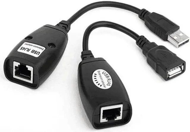 Alt view image 4 of 4 - USB 2.0 Extension Extender Adapter male & Female Up To 150ft Using CAT5/CAT5E/6 RJ45 Lan Network Ethernet Repeater Cable