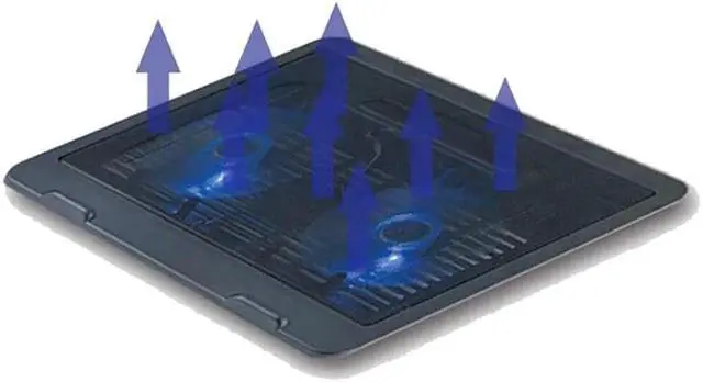 Alt view image 2 of 3 - Laptop Cooling Pad Notebook Stand cooling laptop With 2 Quite Fan & blue LED Lights For 11-15" Laptop cooler Fixture for laptop