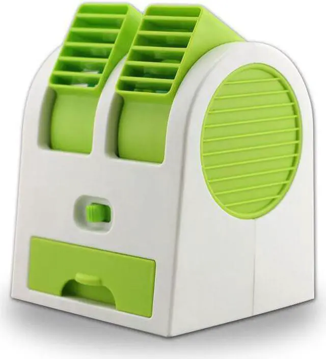 Main image of Mini Fashion USB Small Fan Cooling Portable Desktop Dual Bladeless for Air Conditioner