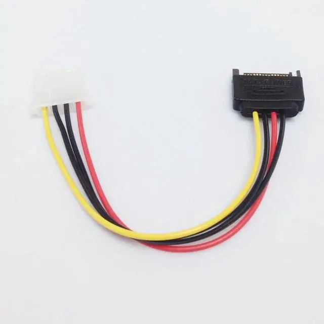 Alt view image 6 of 6 - SATA 15pin Male to IDE Big 4pin Hard Disk Drive Power Cord Connector power supply Cable 15cm