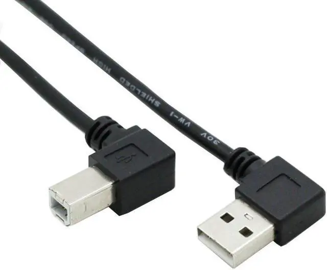 Alt view image 2 of 5 - Right Angle USB 2.0 A Male to USB B Male Type B BM Right Angle Printer Scanner 90 Degree Cable BM Angled Cable 50cm