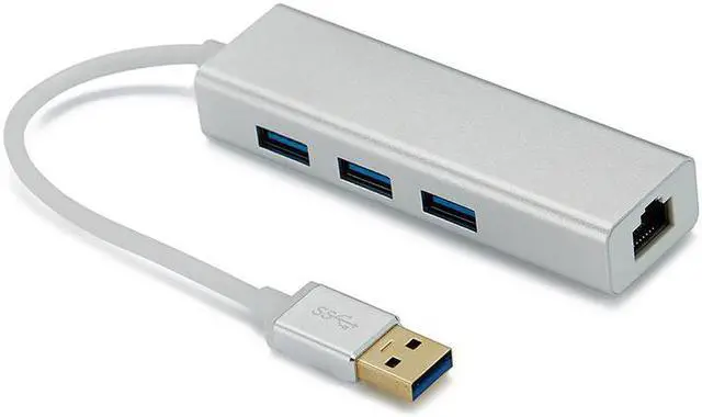 Alt view image 3 of 6 - USB3.0 Hub Gigabit Ethernet Network Adapter+3 Port Hub USB 3.0 To RJ45 10/100/1000M Lan Card For Macbook Windows 10