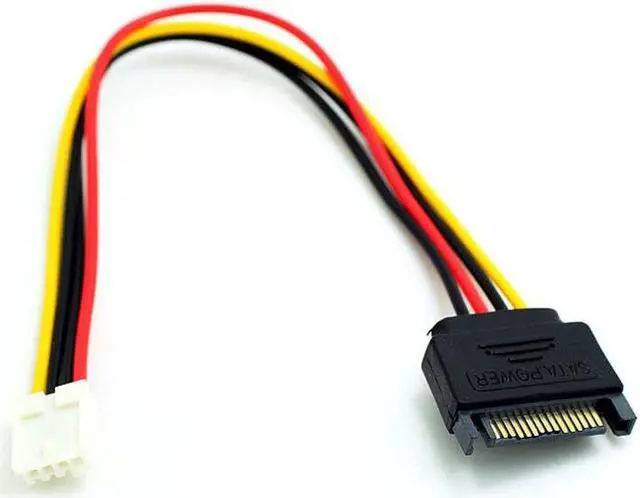 Main image of SATA 15Pin male to 4Pin Female FDD Floppy  Adapter Hard Drive Power Cables Cord