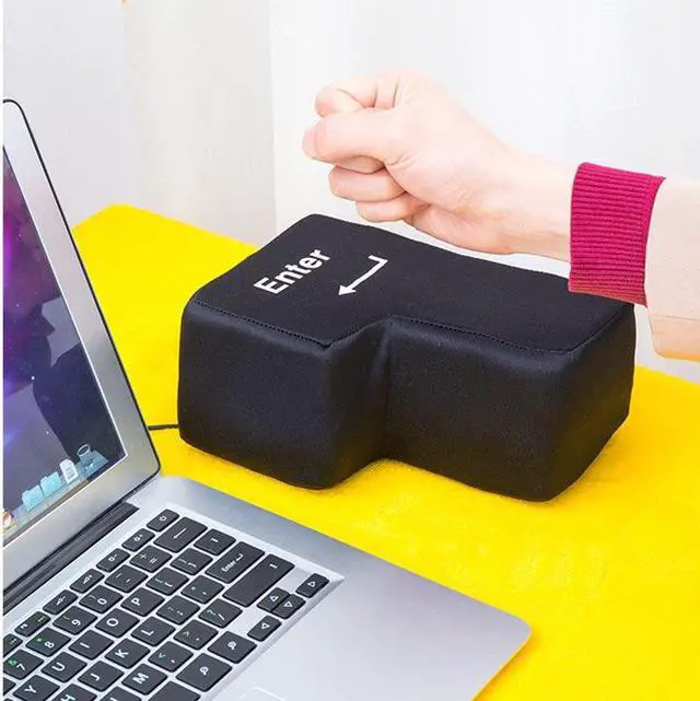 Alt view image 4 of 5 - USB Big Enter Key Decompression Computer Large Enter Key Any Vent Pillows Button Desktop Pillow For Programmer