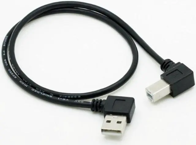 Alt view image 3 of 5 - Right Angle USB 2.0 A Male to USB B Male Type B BM Right Angle Printer Scanner 90 Degree Cable BM Angled Cable 50cm