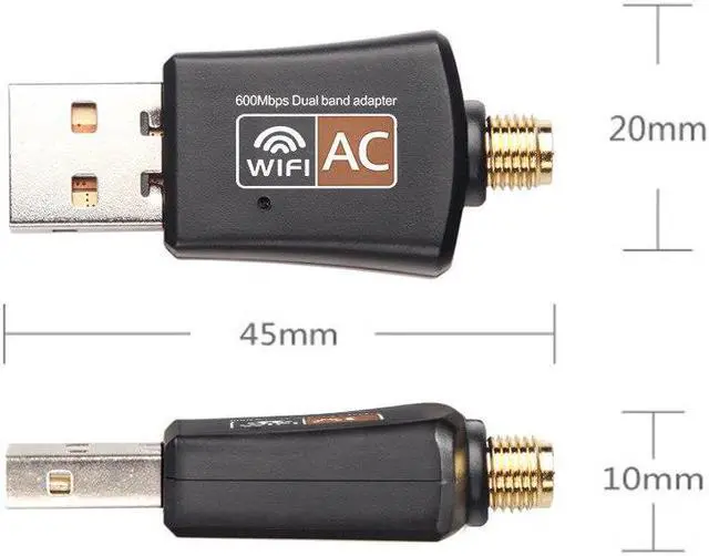 Alt view image 4 of 5 - Wireless USB Wifi Network Card 600M 802.11ac Dual Band Lan Adapter for Windows XP/Vista/7/8.1/10 Mac OS