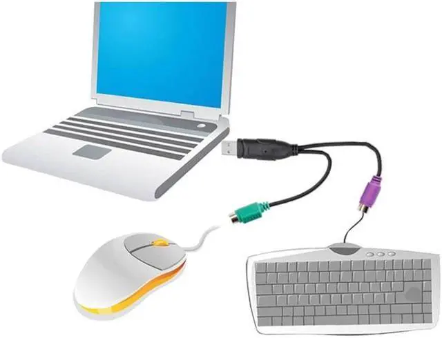 Alt view image 2 of 5 - USB Male to 6Pin 6 Pin PS2 for PS/2 Female Extension Cable Y Splitter Adapter Connector for Keyboard Mouse Scanner