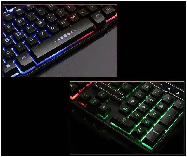 Alt view image 2 of 5 - USB Wired LED 104Keys Backlit Gaming Game Gamer Keyboard for PC Computer Csgo Overwatch Lol with Similar Mechanical Feel