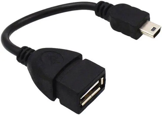Main image of USB 2.0 A Female To B Mini 5 Pin Male Converter OTG Host Adapter Cable Extension Black Color