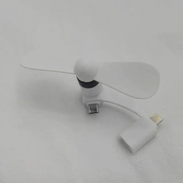 Alt view image 6 of 6 - 2 IN 1 Travel Portable CellPhone Mini Fan Cooling Cooler For Micro USB For iPhone 5 5S SE 6 6S Plus 8 Pin Android Phones S6 S7