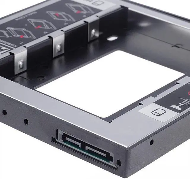 Alt view image 4 of 6 - Hard Disk Drive Bay Universal 2.5 2nd 9.5mm SSD HD SATA Hard Disk Drive HDD Caddy Adapter Bay For CD DVD Rom Optical Bay New