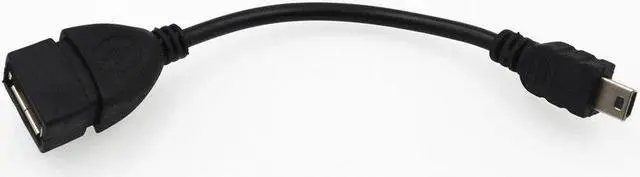 Alt view image 5 of 5 - USB 2.0 A Female To B Mini 5 Pin Male Converter OTG Host Adapter Cable Extension Black Color