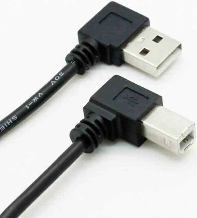 Alt view image 5 of 5 - Right Angle USB 2.0 A Male to USB B Male Type B BM Right Angle Printer Scanner 90 Degree Cable BM Angled Cable 50cm