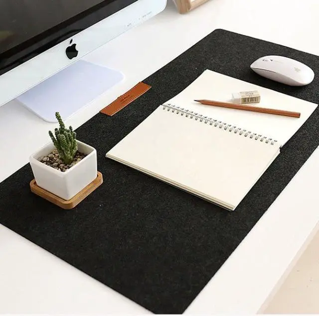 Alt view image 5 of 5 - Large Office Computer Desk Mat Modern Table Keyboard Mouse Pad Wool Felt Laptop Cushion Desk Mat Gamer Mousepad Mat 700*330mm