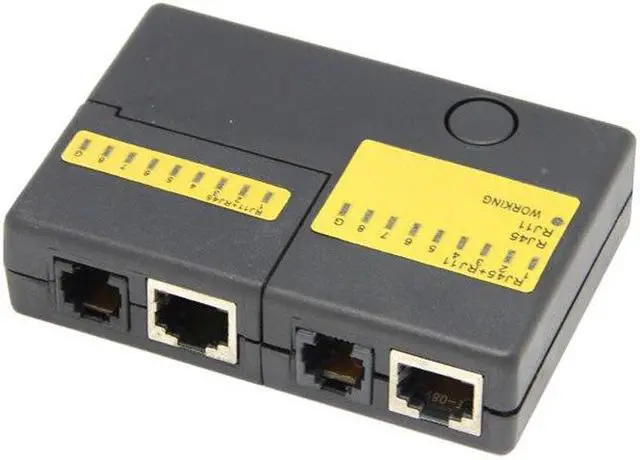 Main image of New Pocket LED Ethernet 4 Port RJ45 RJ11 Cat5 Network LAN Cable Tester