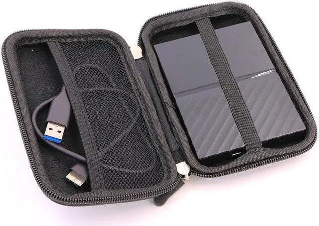 Alt view image 4 of 5 - Waterproof Portable external 2.5inch hdd bag case External Hard Disk Drive Bag EVA PU Carry Case Pouch Cover Pocket