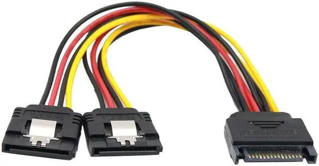 Main image of SATA 15 Pin Male To 2 SATA 15 Pin Female 15Pin Power cable HDD Y Splitter Universal Connector Adapter