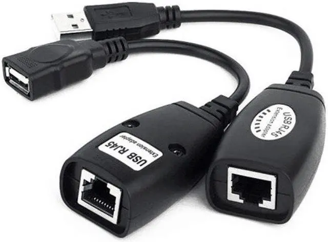 Main image of USB 2.0 Extension Extender Adapter male & Female Up To 150ft Using CAT5/CAT5E/6 RJ45 Lan Network Ethernet Repeater Cable