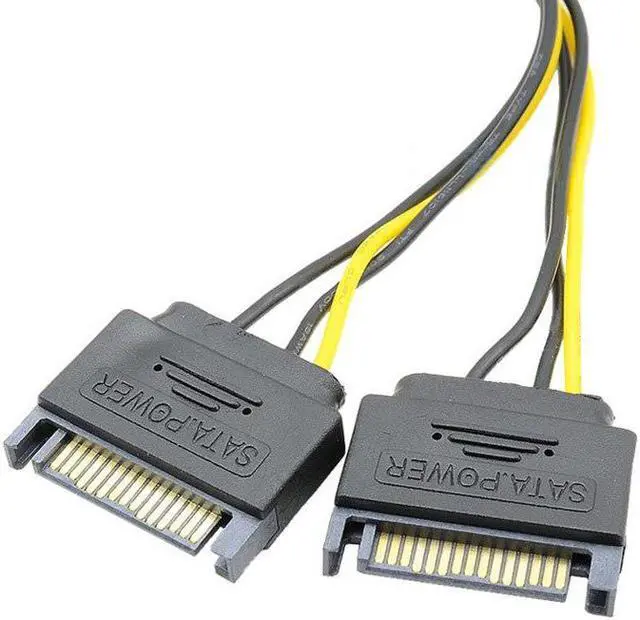 Alt view image 4 of 5 - Dual SATA 15Pin Male M to PCI-e 6 Pin Female F Video Card Power Cable For EVGA ASUS plug into a Video (VGA) Card