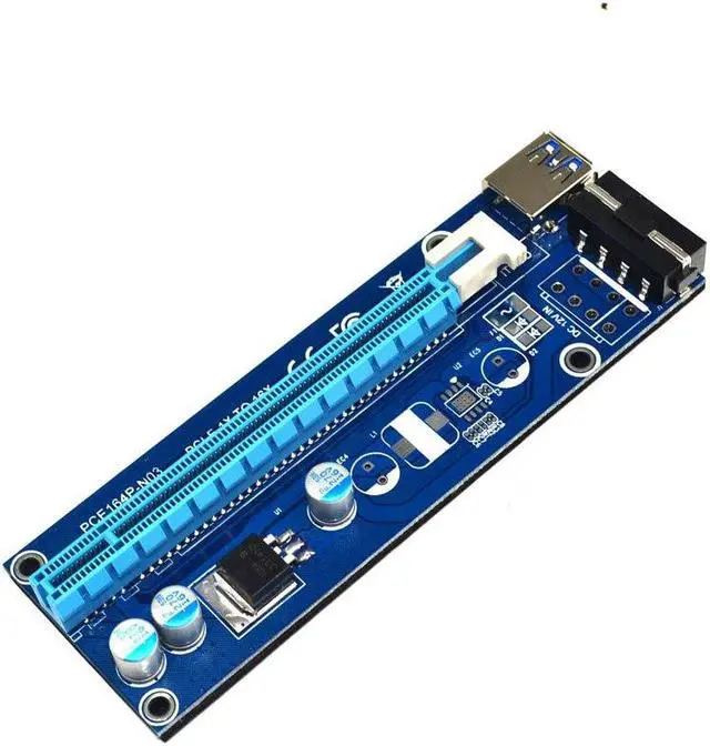Alt view image 2 of 3 - New 6pcs/lot Pci Express Riser Card Pci-e Extender 1X To 16X 60cm Usb 3.0 Cable Sata To 4pin Molex Power For Btc Miner Machine