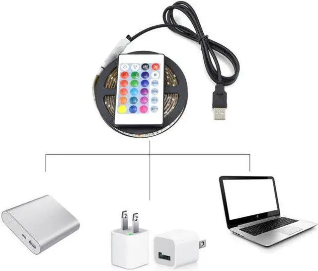 Alt view image 2 of 4 - USB LED Light computer screen or TV Backlight with remote 5V Waterproof RGB SMD5050 LED Tape Lights for  PC Decoration Lighting