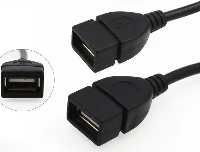 Alt view image 2 of 5 - USB 2.0 A Female To B Mini 5 Pin Male Converter OTG Host Adapter Cable Extension Black Color