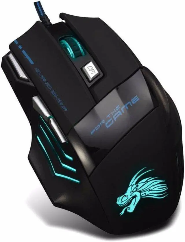 Alt view image 4 of 5 - 7 Buttons Wired Gaming Mouse Professional Adjustable 2500DPI USB Cable LED Optical Gamer Mouse for Computer Laptop PC Mice