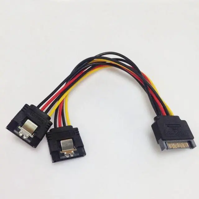 Alt view image 3 of 6 - SATA 15 Pin Male To 2 SATA 15 Pin Female 15Pin Power cable HDD Y Splitter Universal Connector Adapter