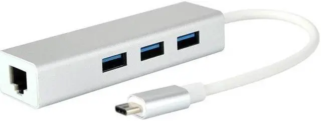 Alt view image 3 of 5 - 3 Ports USB 3.0 Hub USB 3.1 Type-C Male To 10/100/1000Mbps Gigabit Ethernet LAN Network Card RJ45 Adapter For Macbook
