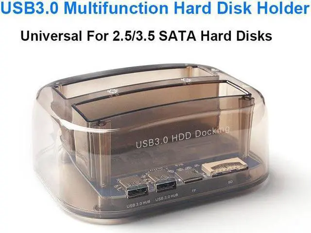 Alt view image 5 of 6 - 3.5 Inch & 2.5 Inch SATA USB 3.0 Plug And Play Multifunction HDD Docking Station Base Support SD/TF Card
