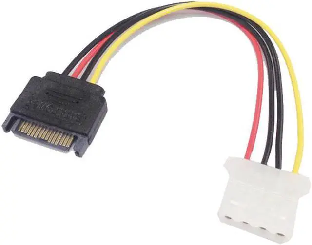 Alt view image 3 of 6 - SATA 15pin Male to IDE Big 4pin Hard Disk Drive Power Cord Connector power supply Cable 15cm