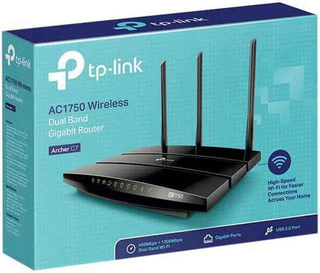 Alt view image 4 of 7 - TP-LINK Archer C7 Wireless AC1750 Dual Band Gigabit Router, 450 Mbps on 2.4 GHz + 1300 Mbps on 5 GHz, 1 USB Port, IPv6, Guest Network