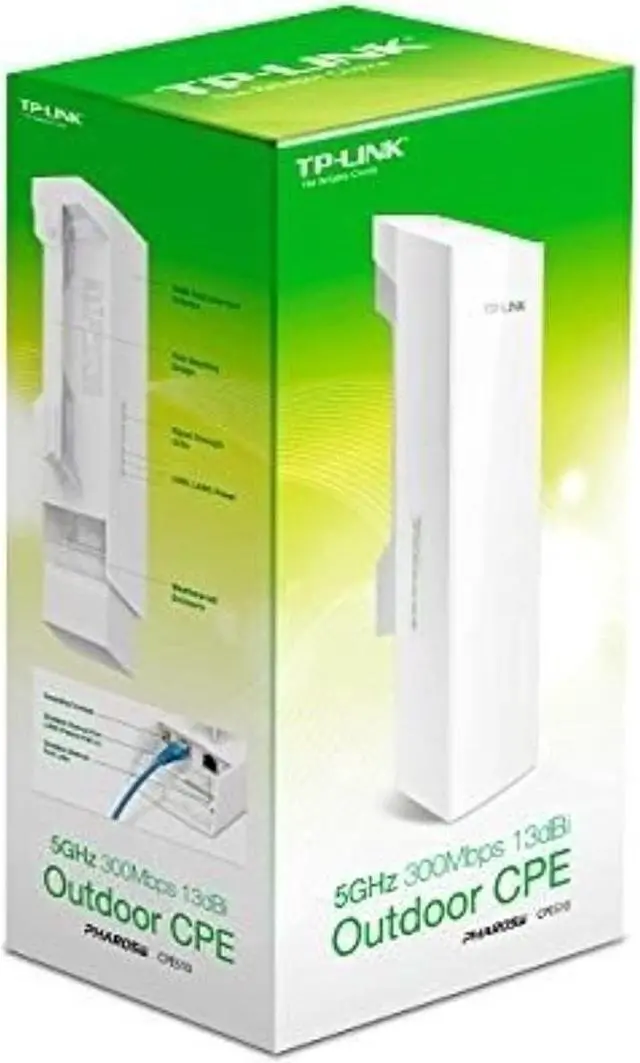 Main image of TP-LINK CPE510 5GHz 300Mbps WiFi 13dBi Outdoor CPE Point to Point Up to 15km+ Wireless Data Transmission (TP-LINKCPE510)