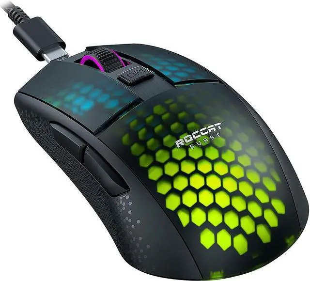 Alt view image 4 of 7 - ROCCAT Burst Pro Air Lightweight Symmetrical Optical Wireless RGB Gaming Mouse with 19K DPI Optical Owl-Eye Sensor, Optical Switches, ROCCAT Titan Wheel, 81-Gram Weight  Black