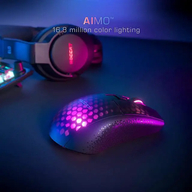 Alt view image 5 of 7 - ROCCAT Burst Pro Air Lightweight Symmetrical Optical Wireless RGB Gaming Mouse with 19K DPI Optical Owl-Eye Sensor, Optical Switches, ROCCAT Titan Wheel, 81-Gram Weight  Black