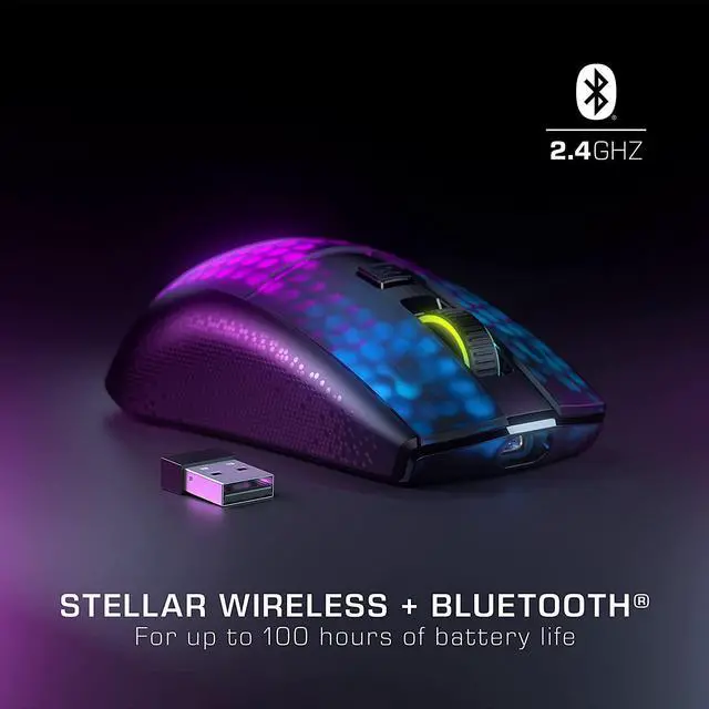 Alt view image 6 of 7 - ROCCAT Burst Pro Air Lightweight Symmetrical Optical Wireless RGB Gaming Mouse with 19K DPI Optical Owl-Eye Sensor, Optical Switches, ROCCAT Titan Wheel, 81-Gram Weight  Black