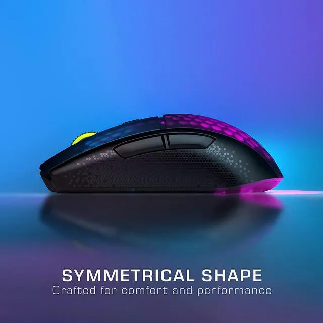 Alt view image 7 of 7 - ROCCAT Burst Pro Air Lightweight Symmetrical Optical Wireless RGB Gaming Mouse with 19K DPI Optical Owl-Eye Sensor, Optical Switches, ROCCAT Titan Wheel, 81-Gram Weight  Black