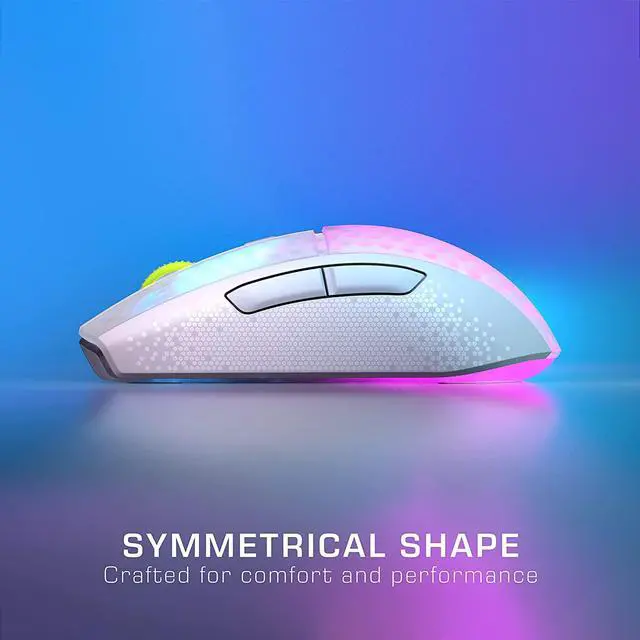Alt view image 4 of 7 - ROCCAT Burst Pro Air Lightweight Symmetrical Optical Wireless RGB Gaming Mouse with 19K DPI Optical Owl-Eye Sensor, Optical Switches, ROCCAT Titan Wheel, 81-Gram Weight  White