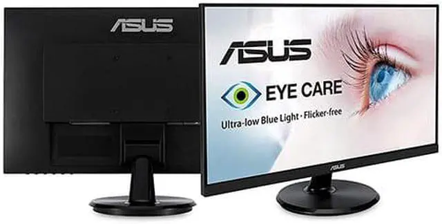 Alt view image 2 of 14 - ASUS VA24DQ 24" (23.8" Viewable) Monitor, 1080P Full HD, 75Hz, IPS, Adaptive-Sync/FreeSync, Eye Care, HDMI DisplayPort VGA, Frameless, VESA Wall Mountable