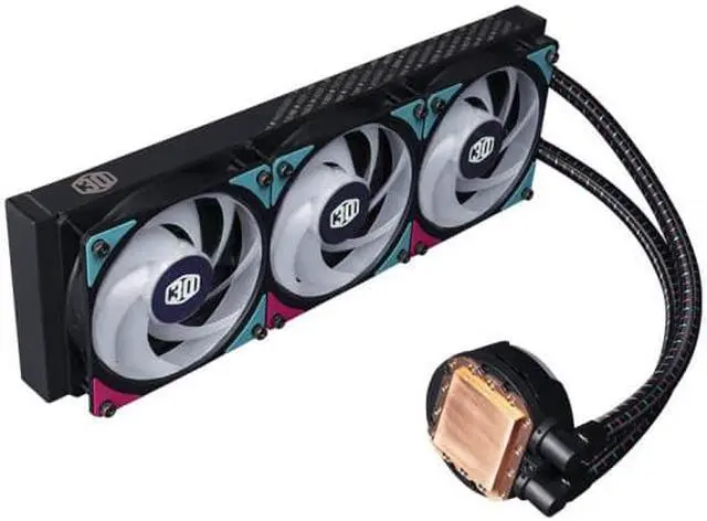Alt view image 2 of 17 - CoolerMaster MasterLiquid PL360 FLUX 30th Edition Close-Loop AIO CPU Liquid Cooler,Gen2 ARGB Dual Loop Pump, 360mm Radiator, Mobius 120P Fans, AMD Ryzen AM5/AM4, Intel LGA1700/1200 (MLY-D36M-A23PZ-30)