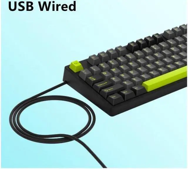 Alt view image 2 of 3 - iKBC C200 USB Wired Mechanical Gaming Keyboard Cherry MX Red Switch 87 keys PBT keycaps, Ergonomic Design- Black / Green