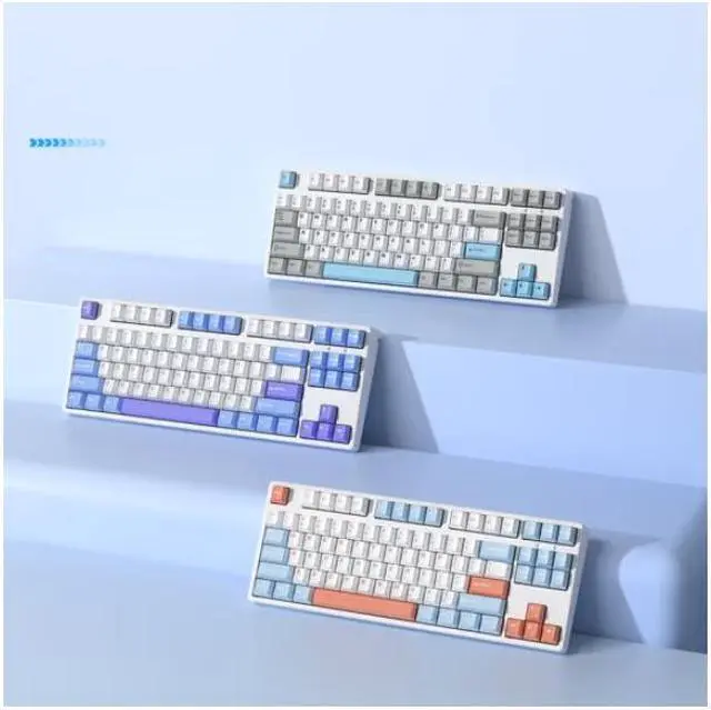 Alt view image 3 of 4 - iKBC C200 USB Wired Mechanical Gaming Keyboard Cherry MX Red Switch 87 keys PBT keycaps, Ergonomic Design-WHITE&Blue&Pink