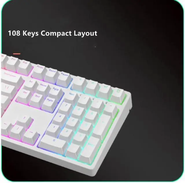Alt view image 2 of 3 - iKBC F210 USB Wired Mechanical Gaming Keyboard RGB Backlit Cherry MX Brown switch 108 keys Full Size, PBT keycaps, Ergonomic Design-White