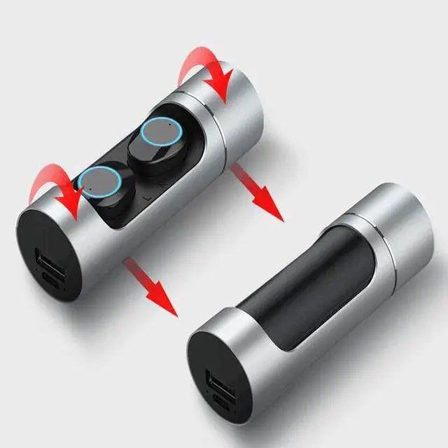 Alt view image 3 of 6 - Wireless Earbuds, K-01  Bluetooth 5.0 Headphones True Wireless Ear Buds 1000mAh Battery Fingerprint Touch Headphone