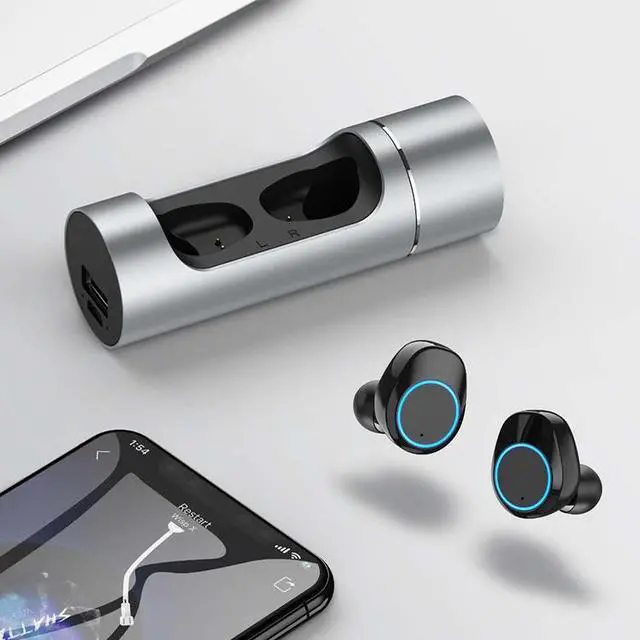 Alt view image 4 of 6 - Wireless Earbuds, K-01  Bluetooth 5.0 Headphones True Wireless Ear Buds 1000mAh Battery Fingerprint Touch Headphone