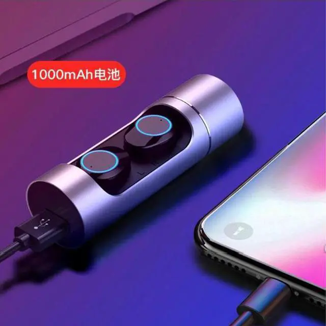 Alt view image 6 of 6 - Wireless Earbuds, K-01  Bluetooth 5.0 Headphones True Wireless Ear Buds 1000mAh Battery Fingerprint Touch Headphone