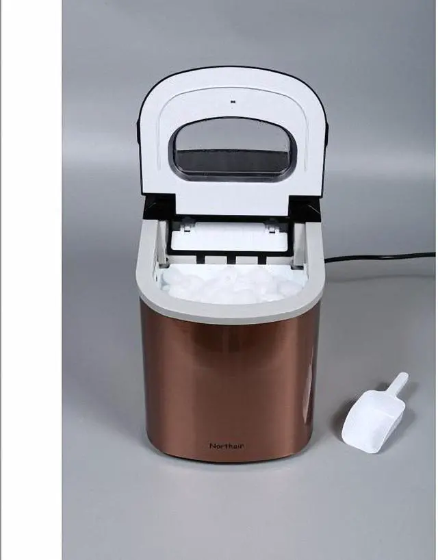 Alt view image 3 of 4 - Contertop ice maker Portable and compact ice maker Stainless Steel  Recycling and Waste-free 9.5 x 14.1 x 12.9 inches