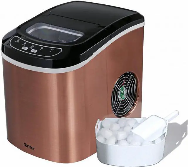 Main image of Contertop ice maker Portable and compact ice maker Stainless Steel  Recycling and Waste-free 9.5 x 14.1 x 12.9 inches